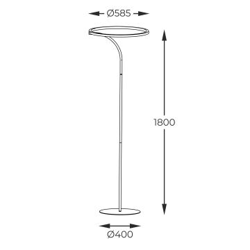 Zuma Line - Lampadaire LED/24W/230V noir