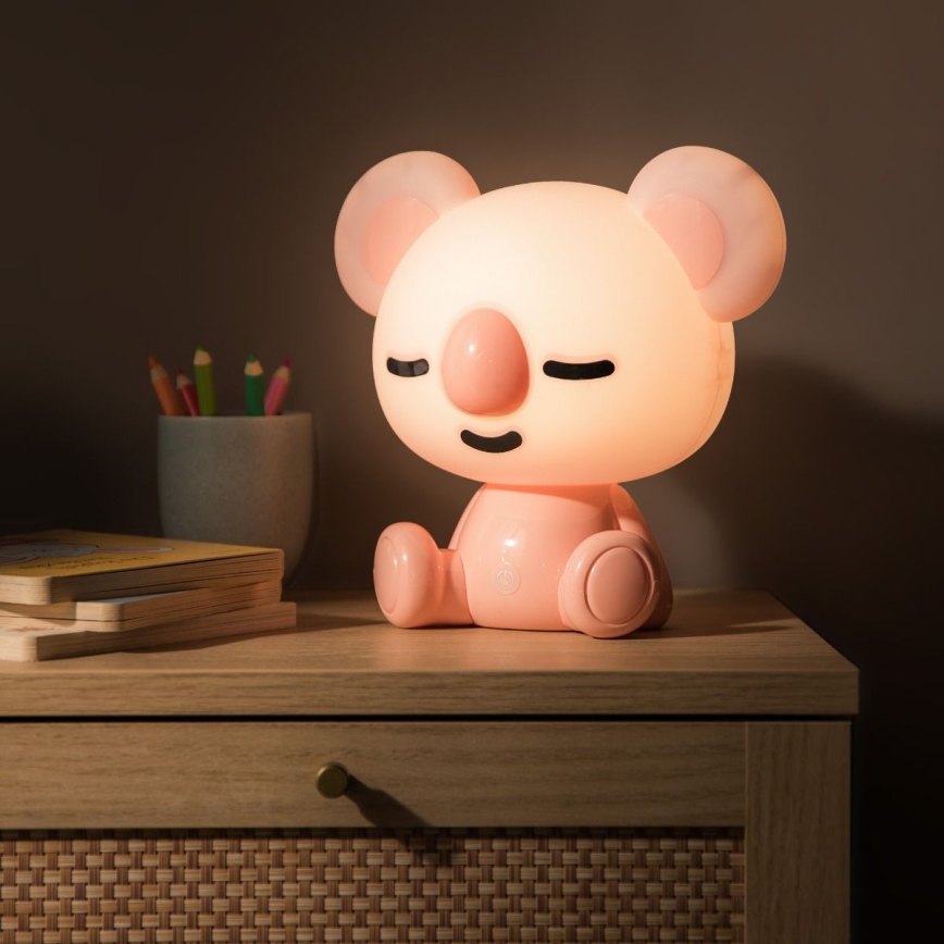 Zuma Line - Lampe de table tactile à intensité variable pour enfants LED/3W/230V koala rose