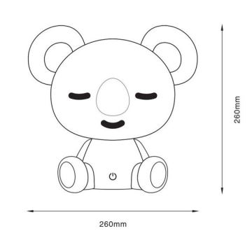 Zuma Line - Lampe de table tactile à intensité variable pour enfants LED/3W/230V koala rose