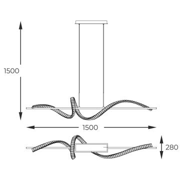 Zuma Line - Suspension filaire à intensité variable en cristal LED/24,5W/230V 2700-6000K + télécommande