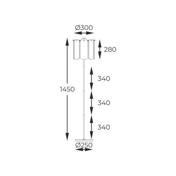 Zuma Line - Lampadaire 3xE14/40W/230V noir