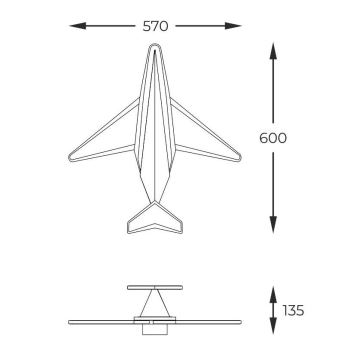 Zuma Line - Applique murale enfant à intensité variable LED/24W/230V fusée spatiale