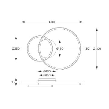 Zuma Line - Plafonnier à intensité variable LED/17W/230V