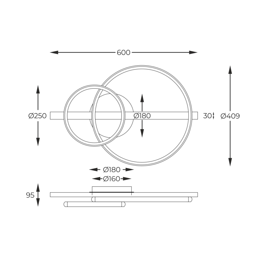 Zuma Line - Plafonnier à intensité variable LED/17W/230V