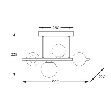 Zuma Line - Suspension-barre 4xG9/3,5W/230V doré