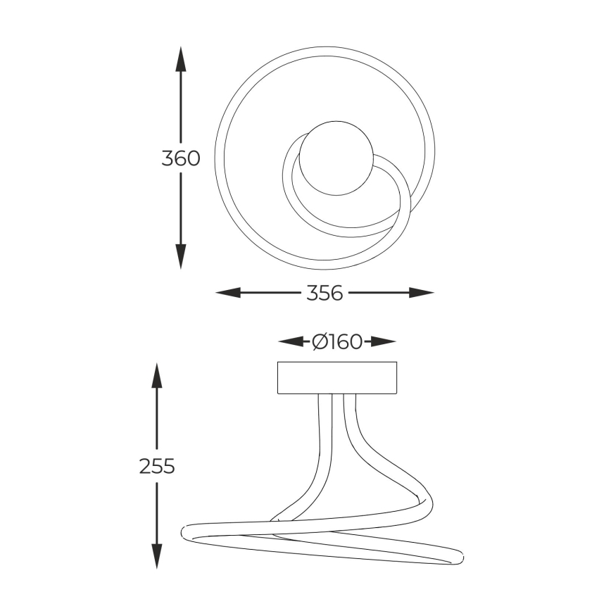 Zuma Line - Plafonnier à intensité variable LED/26W/230V noir