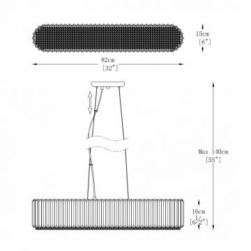 Zuma Line - Suspension filaire en cristal 6xG9/42W/230V