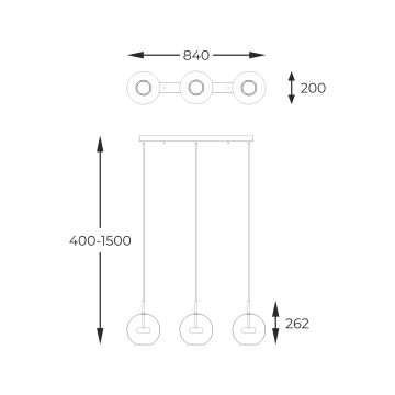 Zuma Line - Suspension filaire 3xLED/5W/230V argent