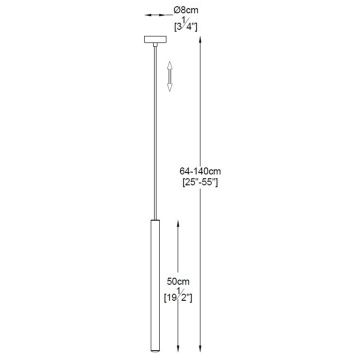 Zuma Line - LED Suspension filaire LED/5W/230V noir chrome