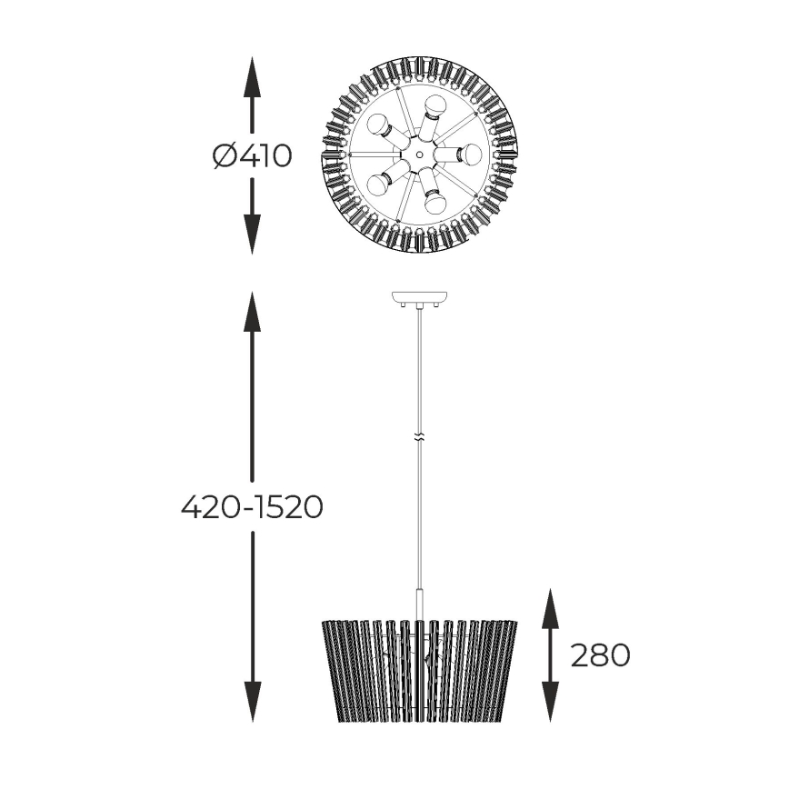 Zuma Line - Suspension filaire 5xE14/40W/230V doré