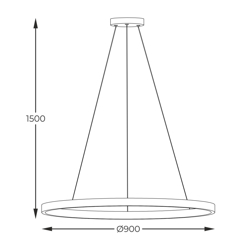 Zuma Line - Suspension filaire LED/40W/230V 3000/4000/6000K d. 90 cm noir